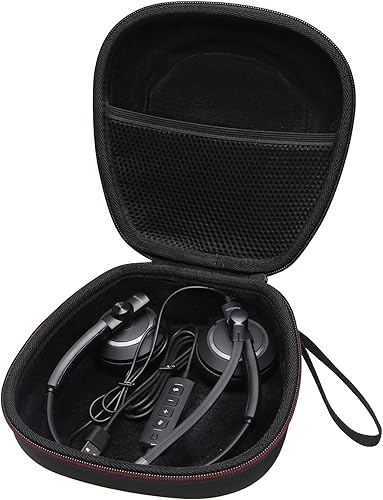 Funda para auriculares compatible con Logitech H390, H430, H570e, Zone 300, Zone 301 o JLab Go Work, JIAMQISHI, auriculares EAGLEND, negro (solo