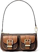Michael Kors Zoe Small Convertible Pouchette Crossbody Bag - Pebbled Leather Wristlet with Pockets