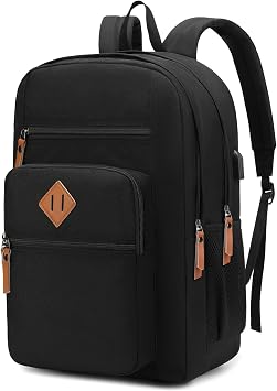 NEOREAL Laptop Backpack for Work, College, Travel, Daily Backpacks for Men Women, Computer Bag Fits 15.6 Inch Notebook, Black