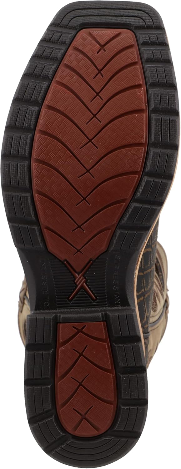 Twisted X Men's 12" Western Work Boot, Square Toe Alloy Toe, Caiman Print & Bomber, 8.5 EE