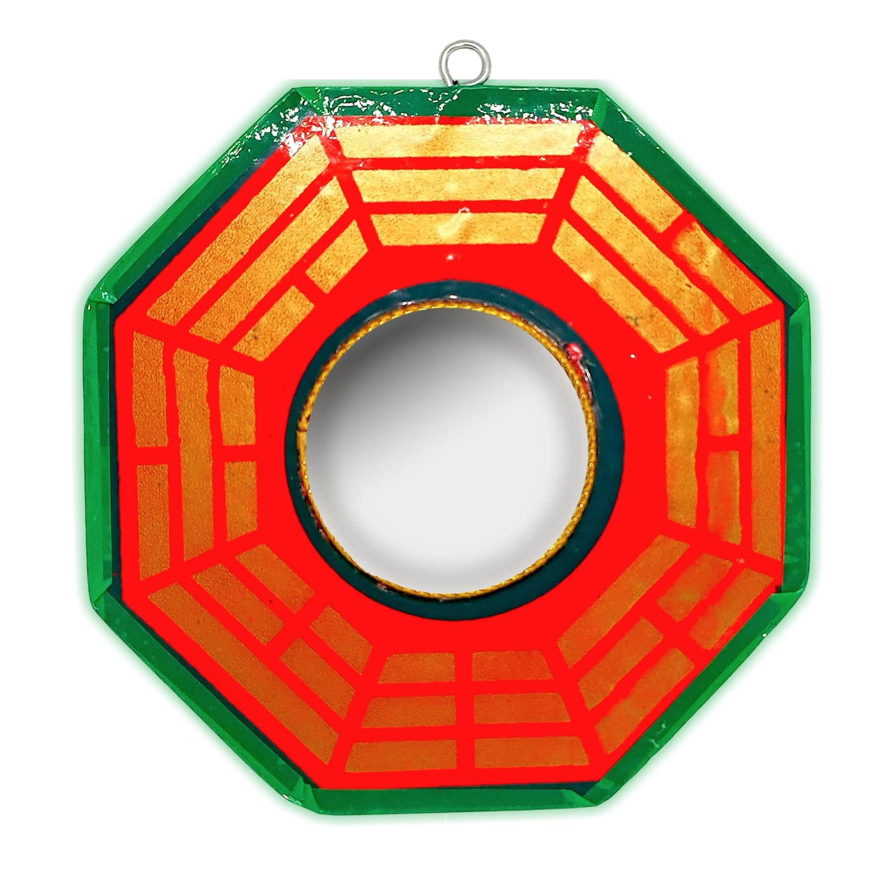 HOME GENIE Pakua Mirror for Main Door | Feng Shui Chinese Convex Vastu Pakua Mirror | Chinese Convex Mirror for Vastu Positive Energy Wall Door Hanging Decor Protection - Pack of 1