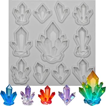Crystal Cluster Silicone Mold for Resin11-Cavity Gemstone Mold