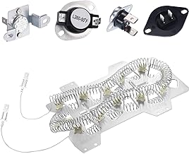 【UPGRADED】DC47-00019A Dryer Heating Element kit for Samsung Kenmore Dryer with DC47-00016A & DC96-00887A Thermal Fuse, DC47-00018A & DC32-00007A Dryer Thermistor Kit