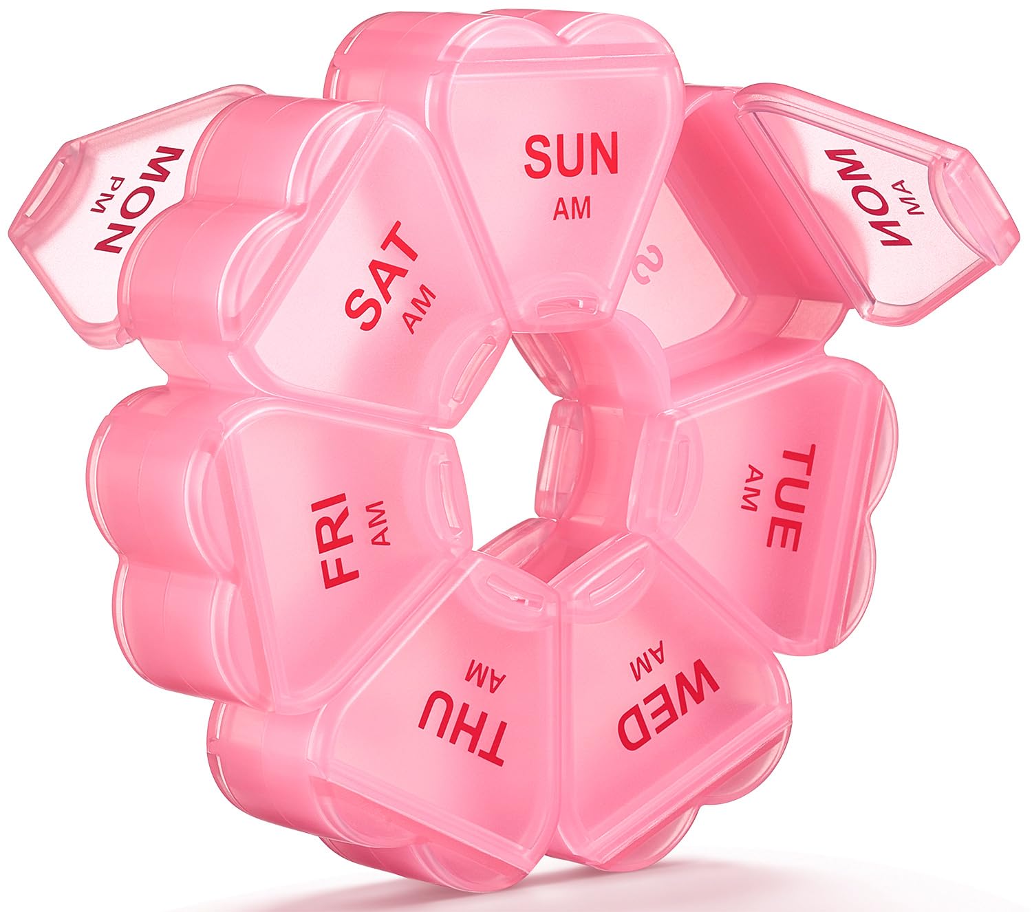 Weekly Pill Organizer 7 Day AM PM Pill Box with 14 Compartments 2 Times a Day Travel Pill