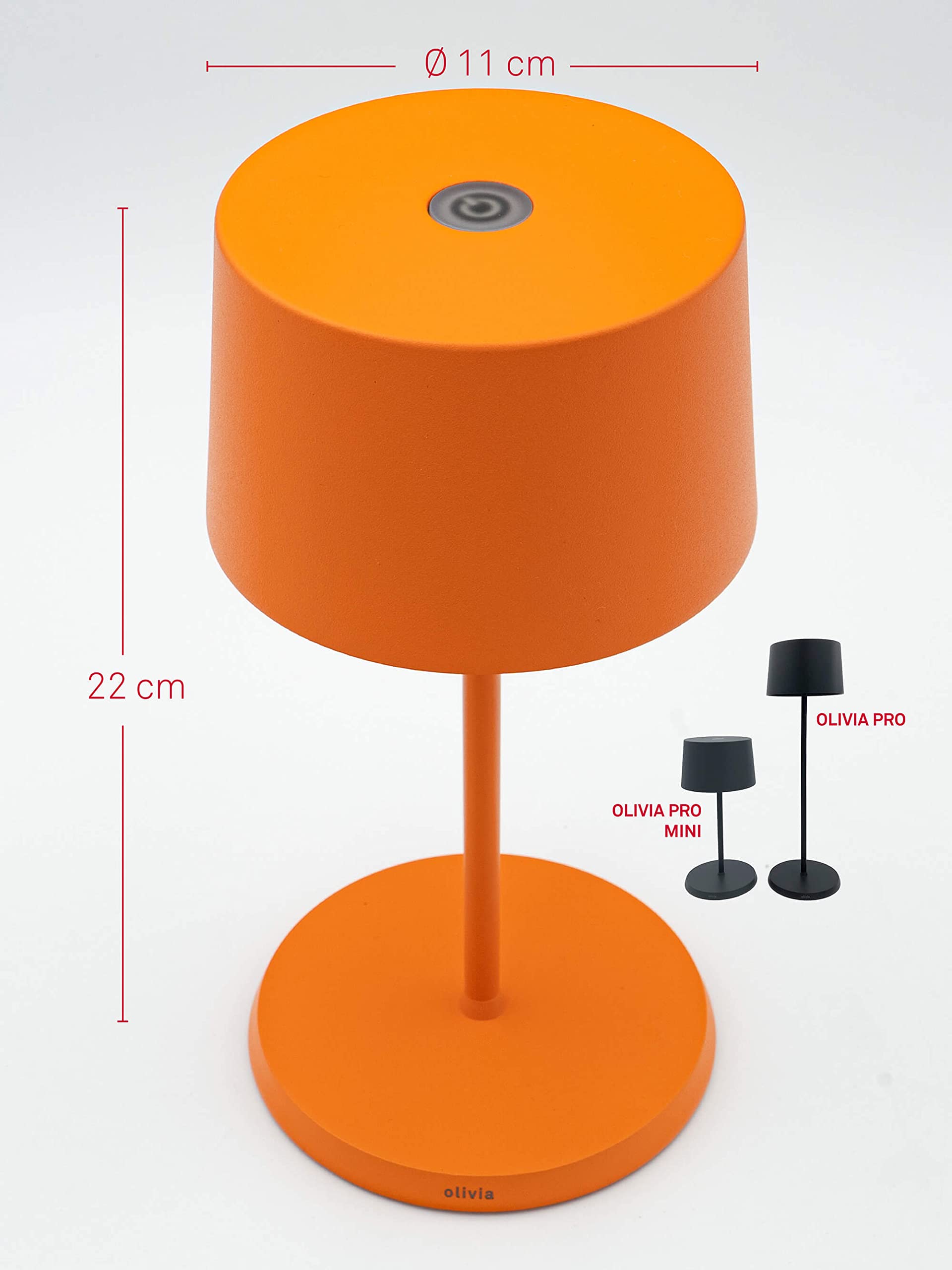 Zafferano Olivia mini 3K lampada da tavolo ricaricabile corten