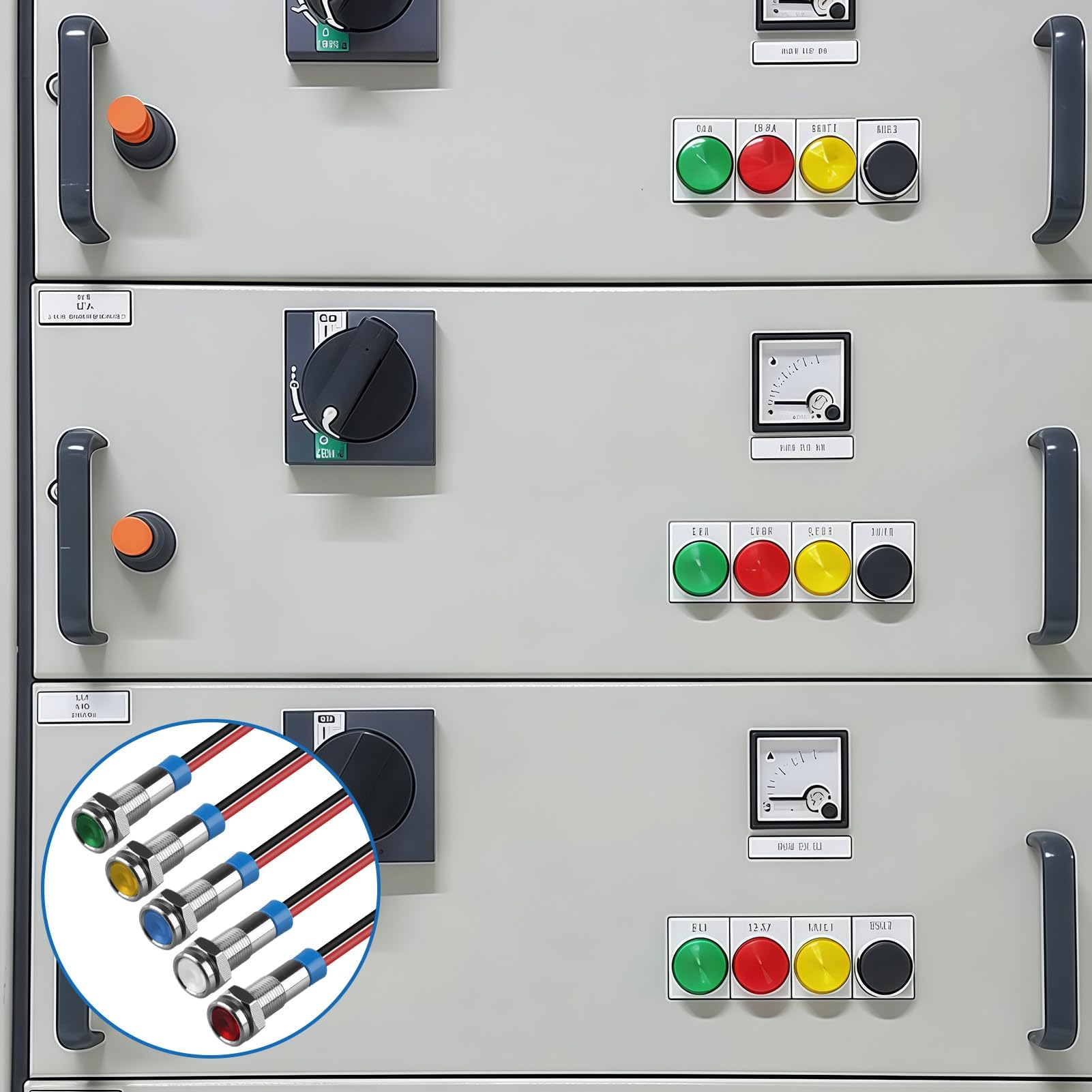 10 luci di controllo a LED da 6 mm, in metallo, 12 V, 24 V, impermeabili IP66, con cavo, per auto, barca, camion, cruscotto, set di 5 colori (rosso/verde/giallo/blu/bianco)