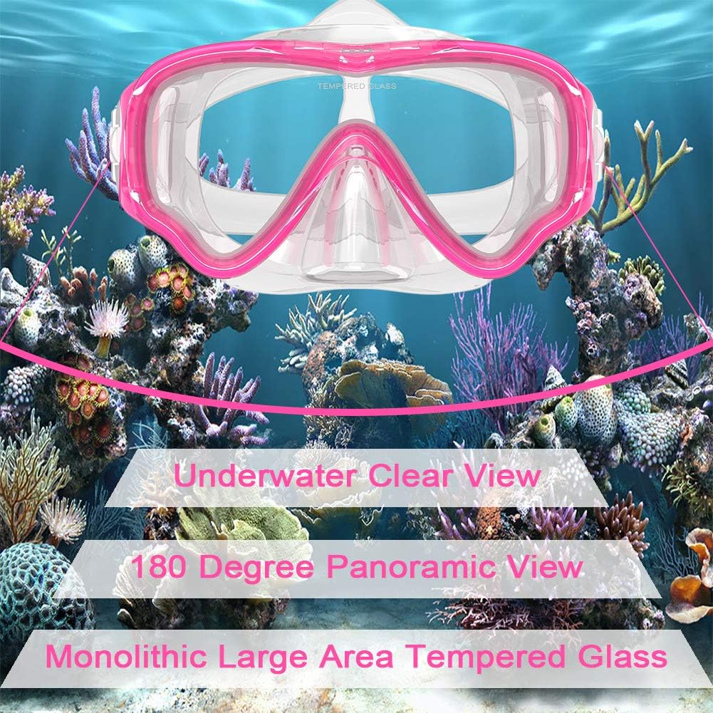 WACOOL Teens Youth Kids Snorkeling Diving Scuba Swim Swimming Mask Anti-Fog Coated Glass Diving Anti-Splash