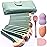 Make Up Brush Sets for Women, NEVSETPO 28PCS Synthetic Makeup Kits Include 24 Makeup Brushes,2 Beauty Blenders, 1 Dual End Masks Spatula, 1 Brush Set Cleaning Mat, Travel-Friendly Makeup Case, Green
