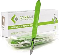 Vista 9 de Cynamed - Cuchillas de bisturí desechables Cuchillas afiladas de acero inoxidable templado Paquete de 10 cuchillos de bisturí estériles Mango