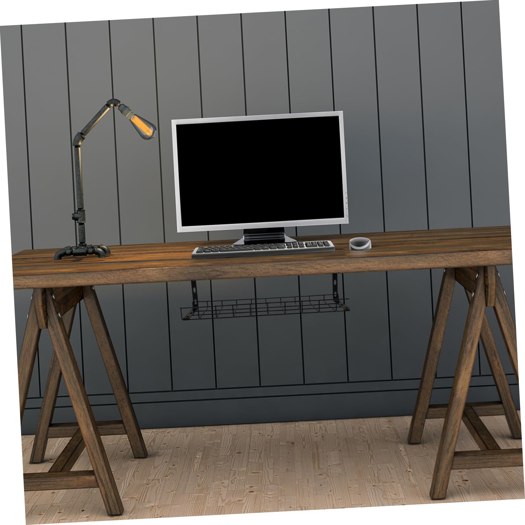 Organisateur de Câbles sous Bureau Compact et Durable Bac de Rangement de Câbles Robuste pour Bureau et Maison Installation Facile pour Espace Restreint