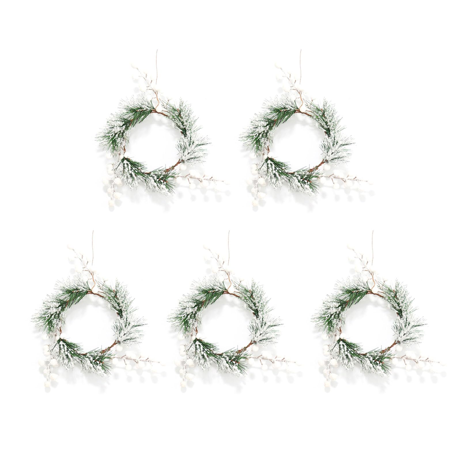 5pcs Christmas Holiday Glowing Wreath for Commercial Space and Public Area Realistic Christmas Wreaths Ornaments Artificial Wreath