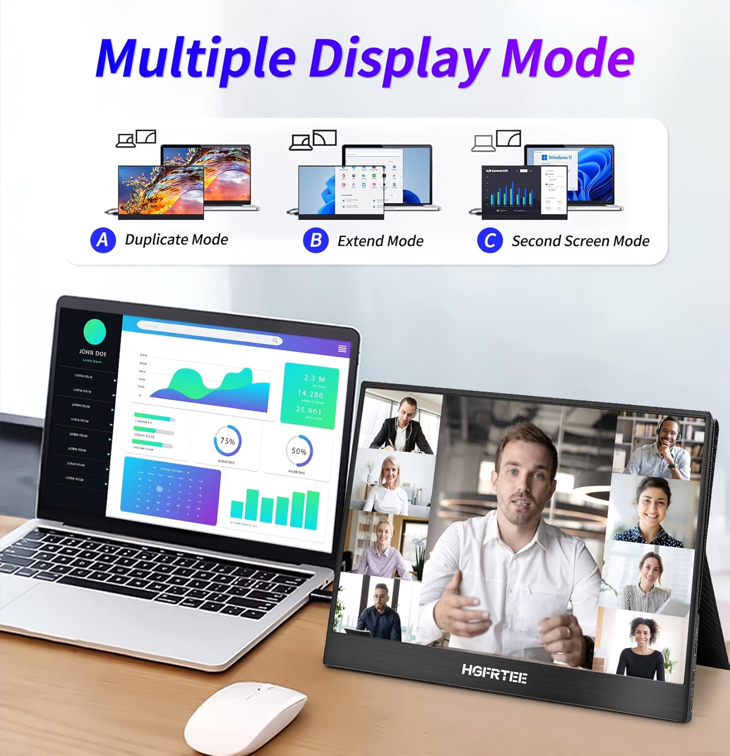 HGFRTEE Monitor Portatile 14 Pollici Schermo Portatile 1080P FHD IPS Portable Monitor, USB Type-C mini monitor con HDMI, Computer Screen Extender per Laptop PC Mac PS5/4 Xbox Tablet Travel… HGFRTEE Monitor Portatile 14 Pollici Schermo Portatile 1080P FHD IPS Portable Monitor, USB Type-C mini monitor con HDMI, Computer Screen Extender per Laptop PC Mac PS5/4 Xbox Tablet Travel…