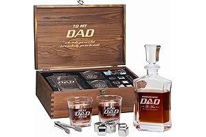 Whiskey Gifts for Dad - Personalized Exquisite Decanter and Glass Set
