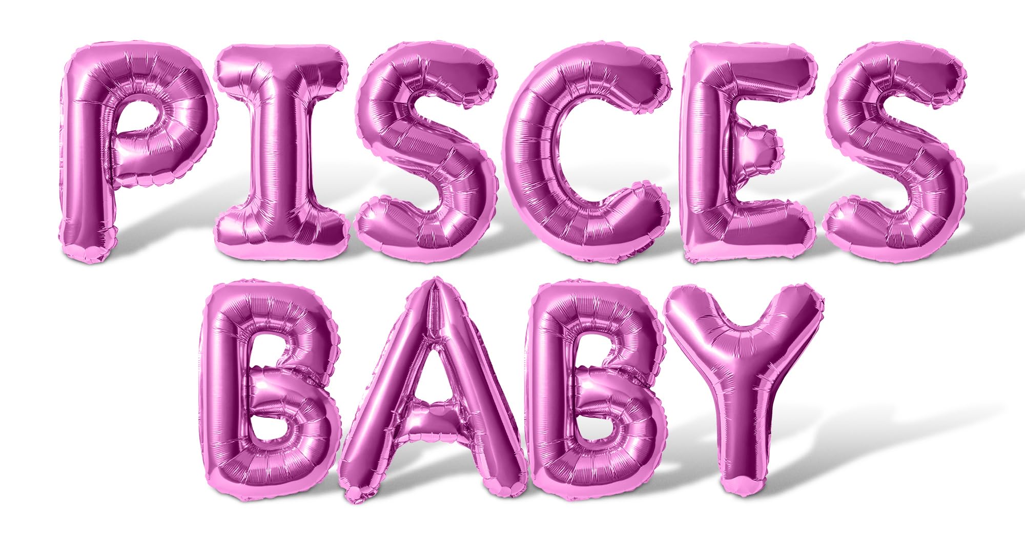 Letter Balloons - PISCES BABY 16" Inch Alphabet Letters Foil Mylar Balloon February or March Birthday Party Balloon Banner (Pink)