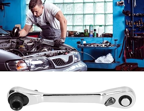 Miniatura 7 de Mini llave de trinquete de doble cabeza, llaves ajustables, llave de 14 de pulgada 72 dientes y destornillador destornillador llave de trinquete de