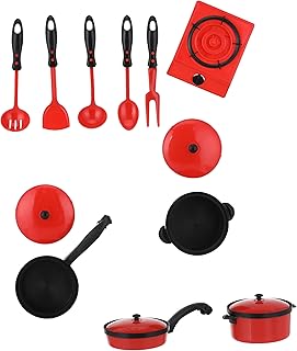 لعبة أواني مطبخ محاكية من هوا يا، 14 قطعة، موديل S-19، لون أحمر وأسود