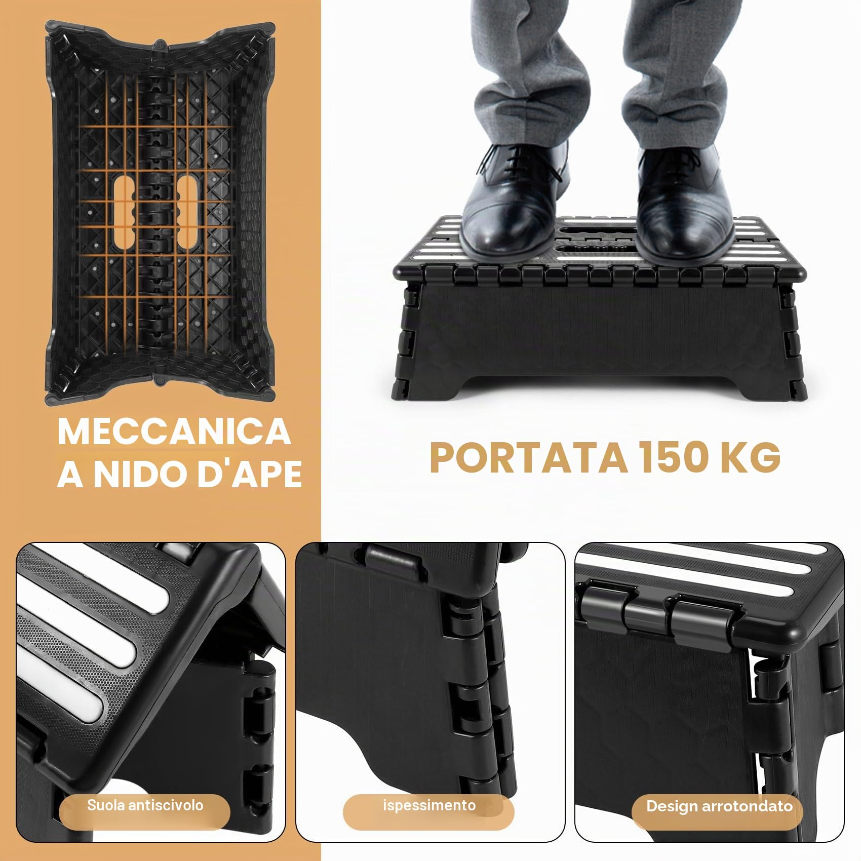 Sdrucciolevole Livello Compatto Pieghevole Piatto Sgabello Portatile Leggero Potenza Pieghevole Sedia