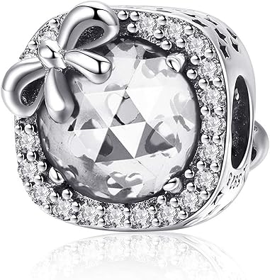 MUERDOU Birthstone Charm Fit for Charms Bracelet Bowknot Birthday Crystal Charms for Bracelet and Necklace