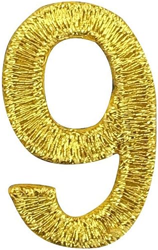 Miniatura 3 de Letras y números dorados metálicos de 1-78 pulgadas, parche para planchar, bordado (dorado P)