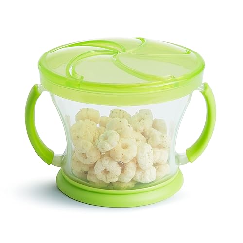 Miniatura 7 de Munchkin Any Angle - Vaso de entrenamiento con popote con peso con tapa Click Lock, 7 onzas, 2 unidades (paquete de 1), azulverde &  Snack Catcher
