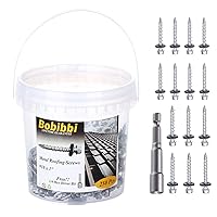 Vista 44 de Tornillos para techos de metal de 10 x 2 pulgadas, tornillo para techo de chapa metálica con cabeza hexagonal con arandela EPDM para techos