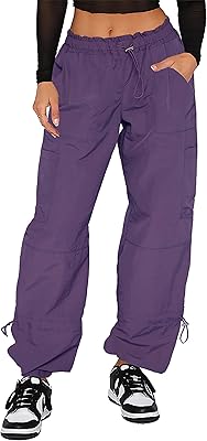 DISCIPBUSH Cargo Pants Women Baggy - Parachute Pants for Women, Rave Pants Y2K Pants, Festival Outfits for Women