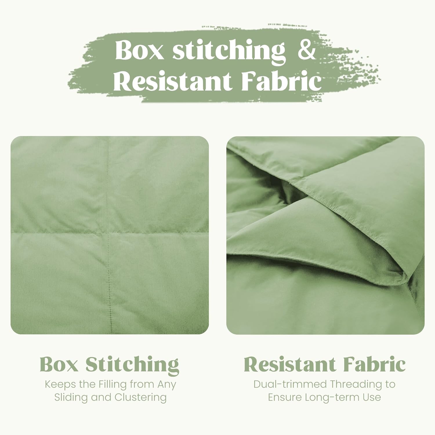 puredown® Soft Feather Down Blanket Lightweight Packable Down & Feather Fill Blanket for Indoor and Outdoor Use, King Size Blankets,88"X108", Sage Green - Image 6