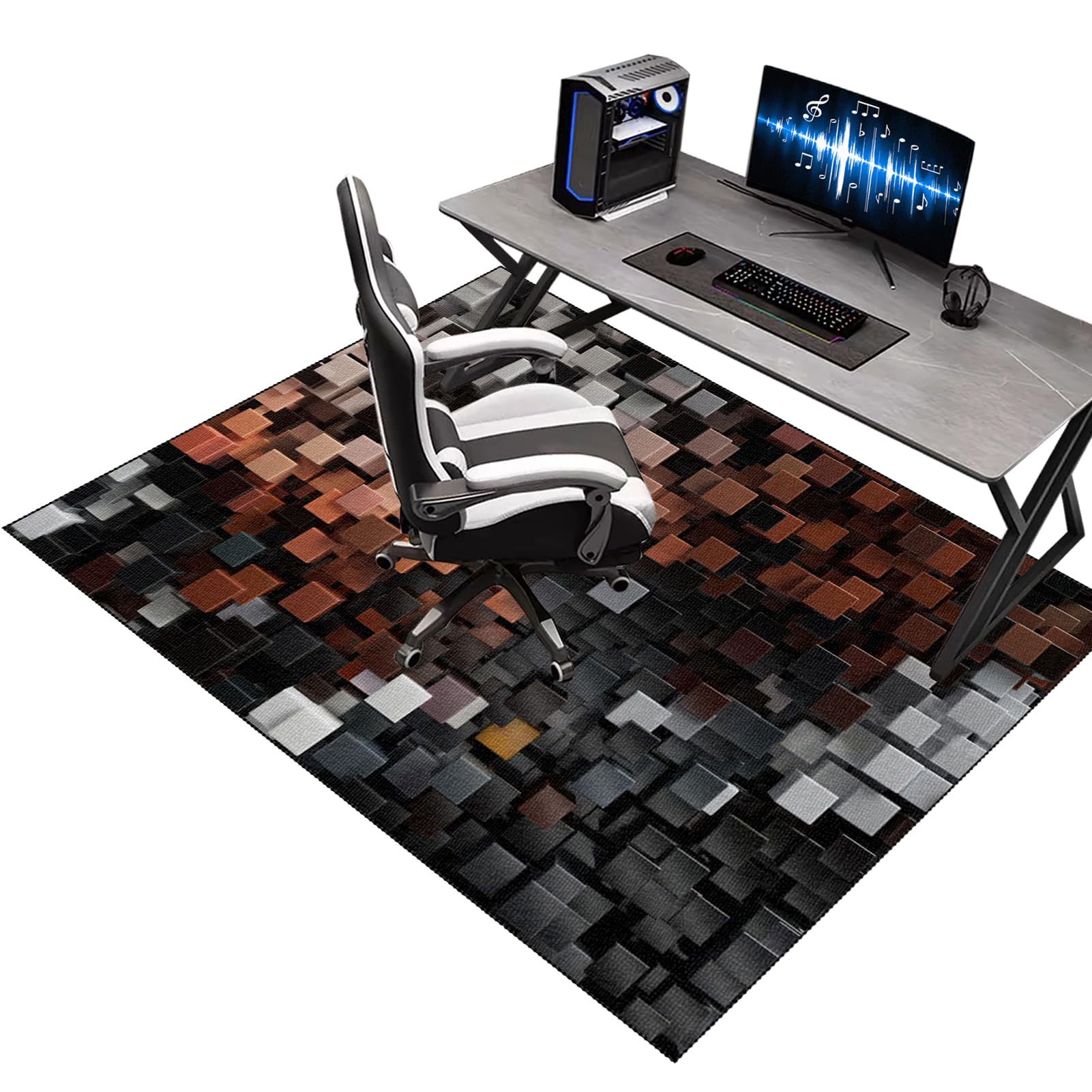 Bodenschutzmatte für Hartboden | Gaming Teppich Stuhlunterlage | Schreibtischstuhl Unterlage | Bürostuhl Unterlage | Verbesserte Version | Mehrzweck-Stuhlteppich für zu Hause | Kratzfest 180 x 200 cm