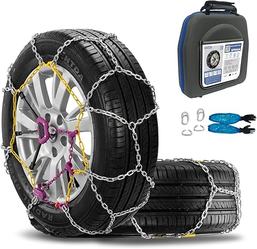 SNOCATENA Cadenas de nieve de ajuste automático para automóvil, ajuste rápido, fácil instalación, cadenas universales reutilizables para neumáticos