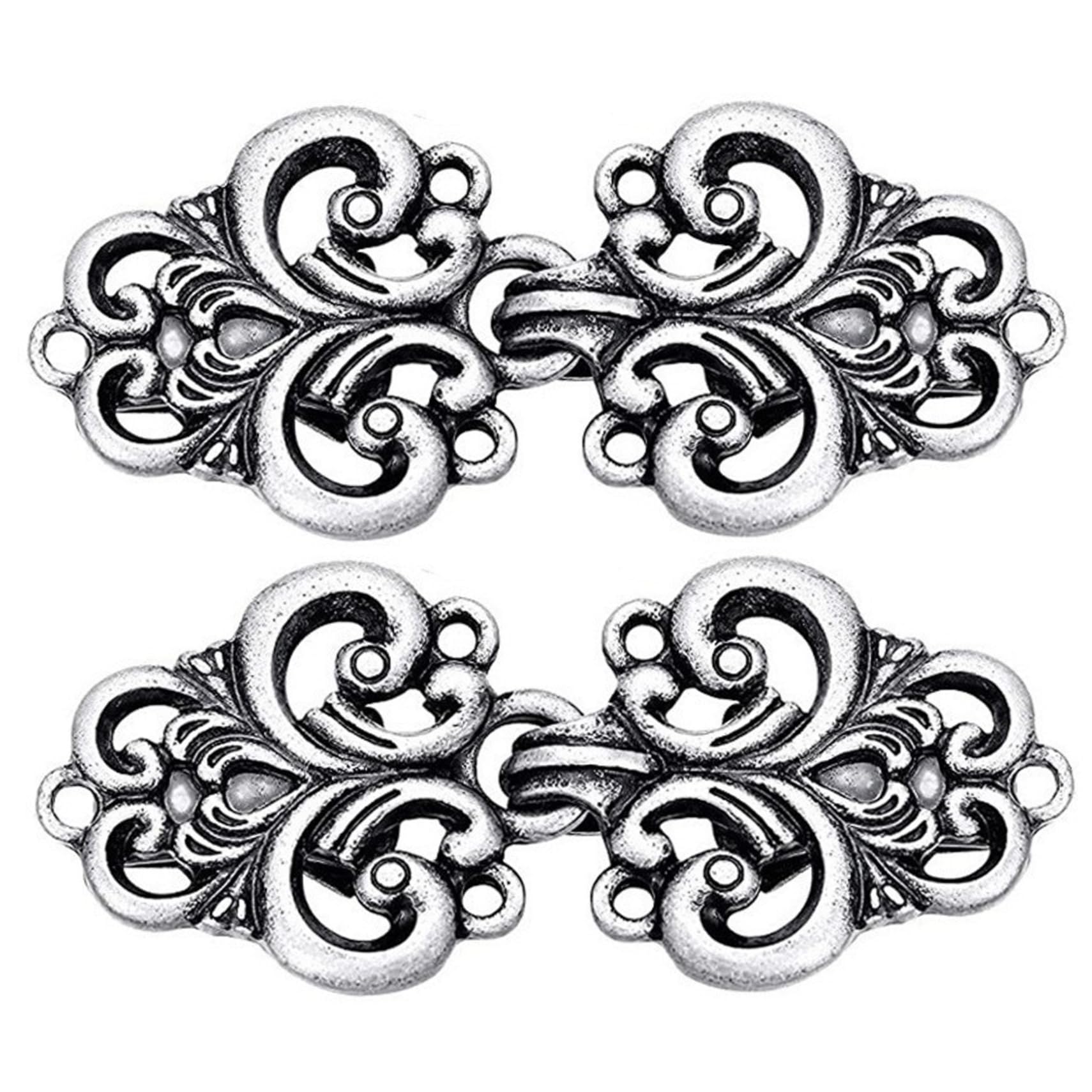 Ngbbby Unisex Silver Cloak Clasp & Cape Fasteners - Decorative Shawl Pin & Sweater Clips, Scarf Clip For Clothing & Accessories