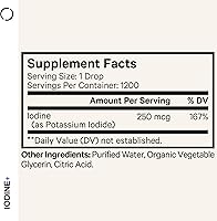 Vista 2 de Codeage USDA Certified Organic Iodine Drops - 250 Mcg Per Serving - 1+ Year Supply - Liquid Iodide Supplement - Pure, Clear Iodine - Vegan Potassium