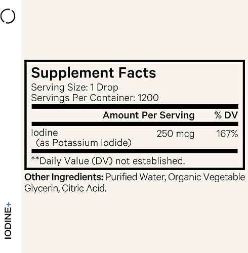 Miniatura 2 de Codeage Gotas de yodo orgánico USDA – 250 mcg – suministro de 1 año – suplemento de yodo líquido naciente – solución de gotas de yodo – yodo puro y