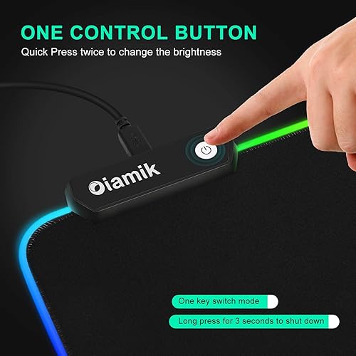 Miniatura 3 de OIAMIK Alfombrilla de mouse para juegos grande alfombrilla de escritorio XL alfombrilla de mouse y teclado con modos de iluminación alfombrillas de