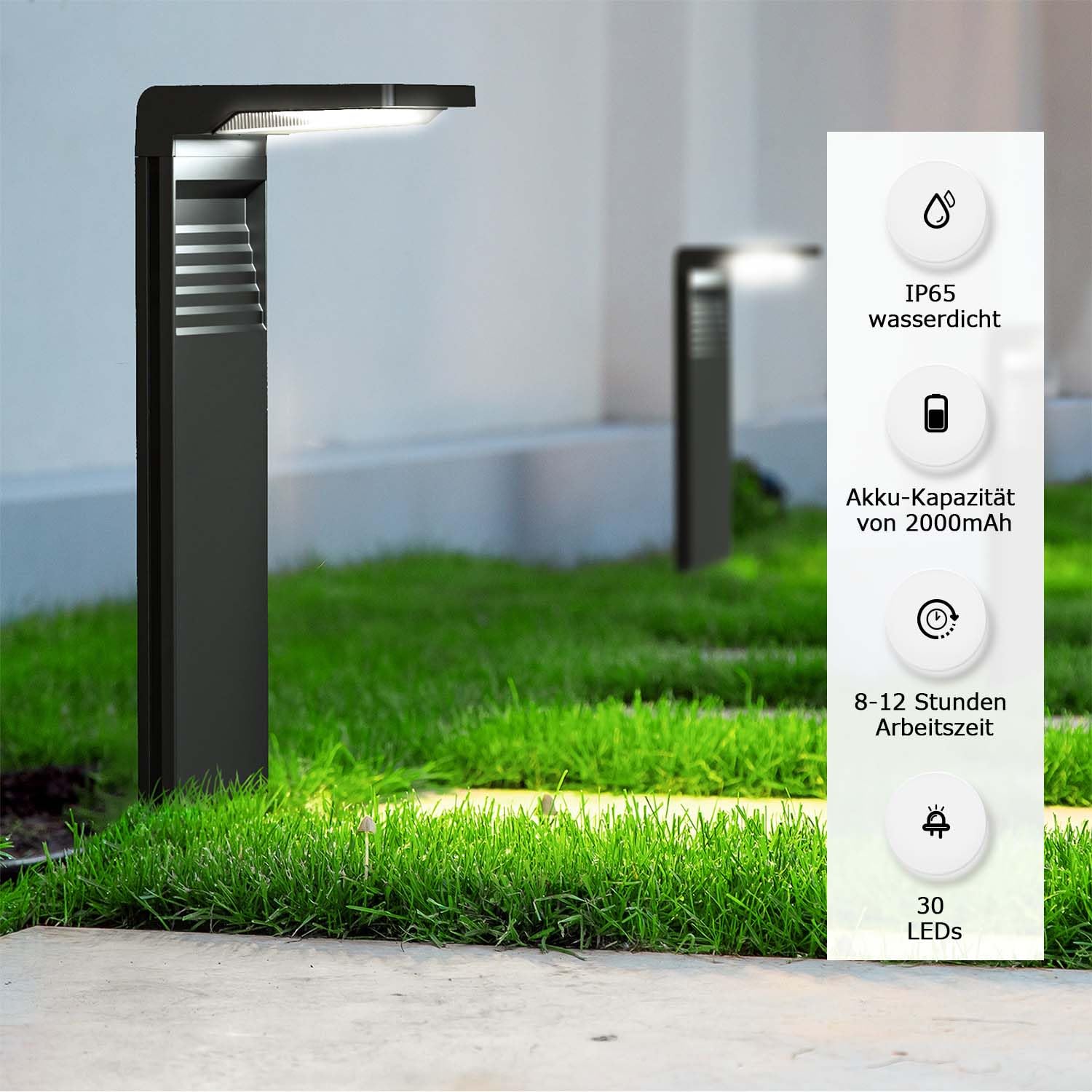 OUSFOT Solarlampen für Außen Garten 6 Stück 32 LED Wegeleuchten Außen Mit 2 Farbtemperaturen IP65 Wasserdicht Garten Solarleuchten für Außen Boden Pfad Abordage