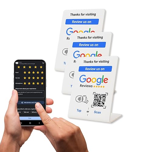 NFC Tap Google Review Stand - Boost Customer Feedback with