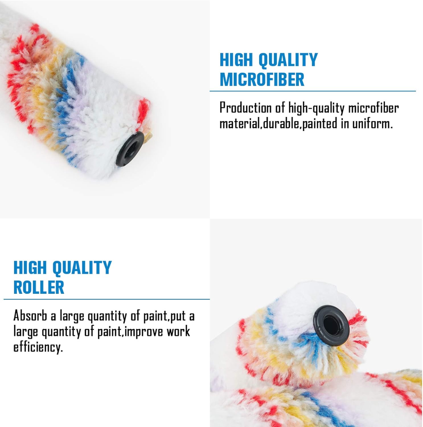 PILOT FISH 30Pcs Paint Roller Covers, 4'' Microfiber Naps for Paint Rollers, Roller Naps, Covers for Paint Rollers, Paint Roller Refills, House Painting Supplies for Indoor Painting - - 