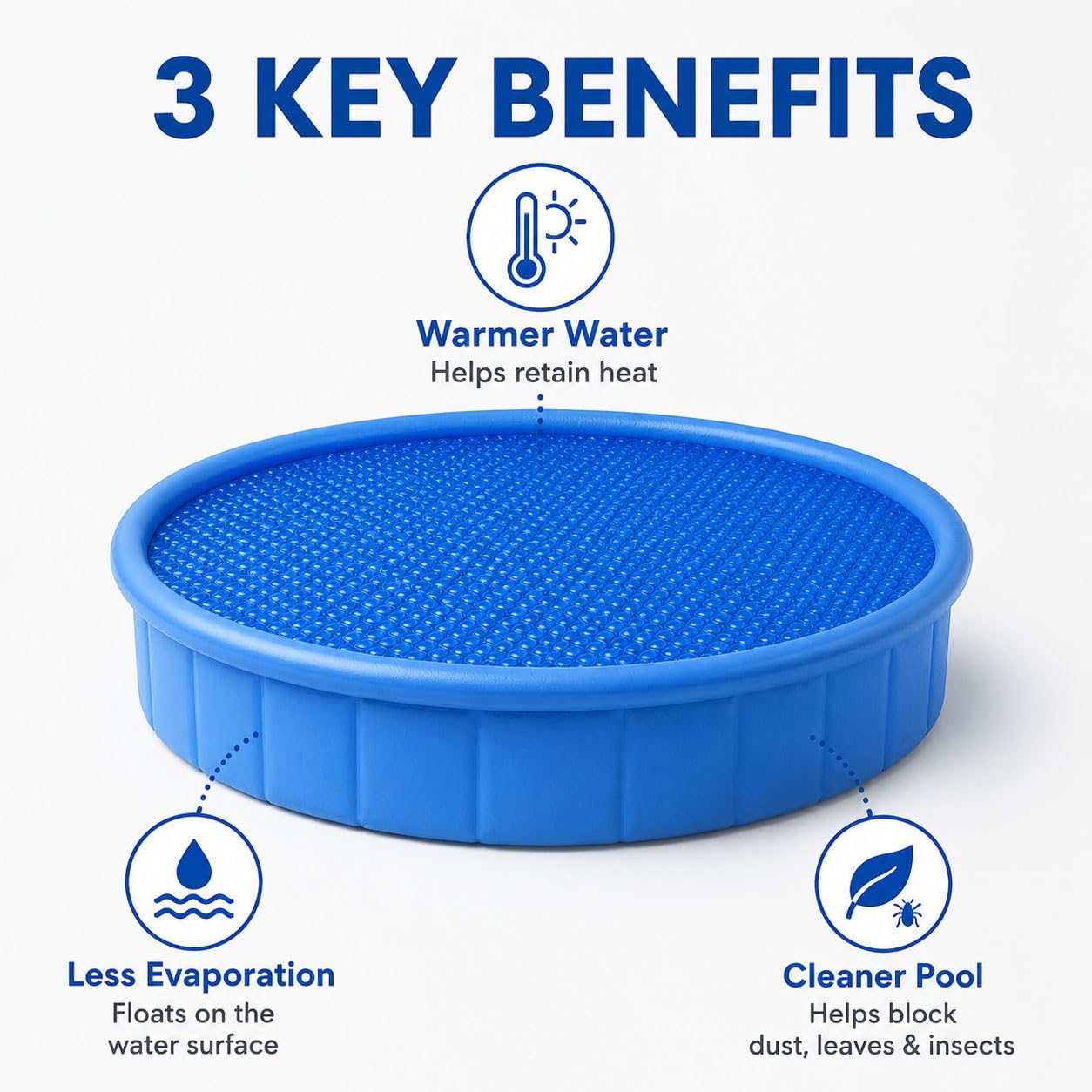 Cobertor Solar para Piscina para Jasonwell Foldable Dog 63in 2021-2026+