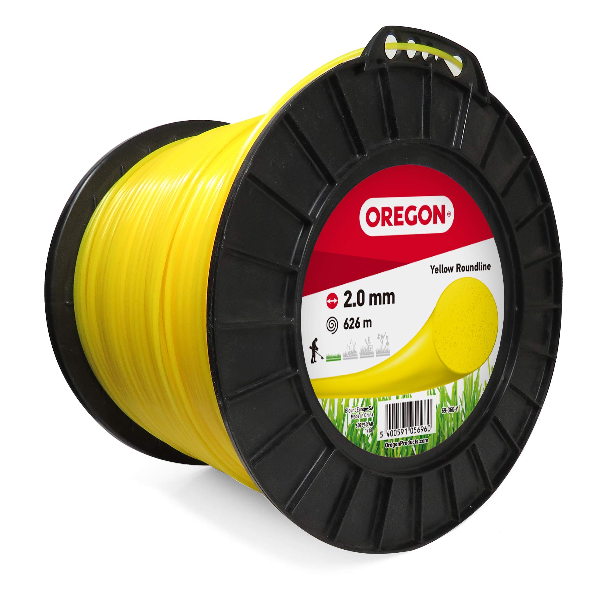 Oregon 69-360-Y Yellow Round Strimmer Line/Wire for Grass Trimmers and Brushcutters, 2.0 mm x 626 m