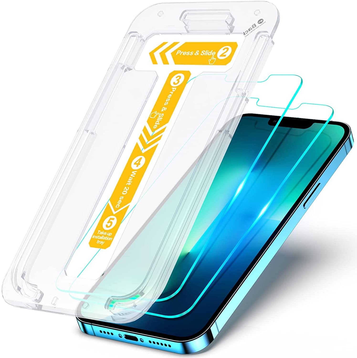 Cocoda 3-Pack Screen Protector Compatible with iPhone 12 Mini, Installation Frame, 9H Hardness, Full Coverage, Bubble-Free, Tempered Glass Film 5.4-Inch