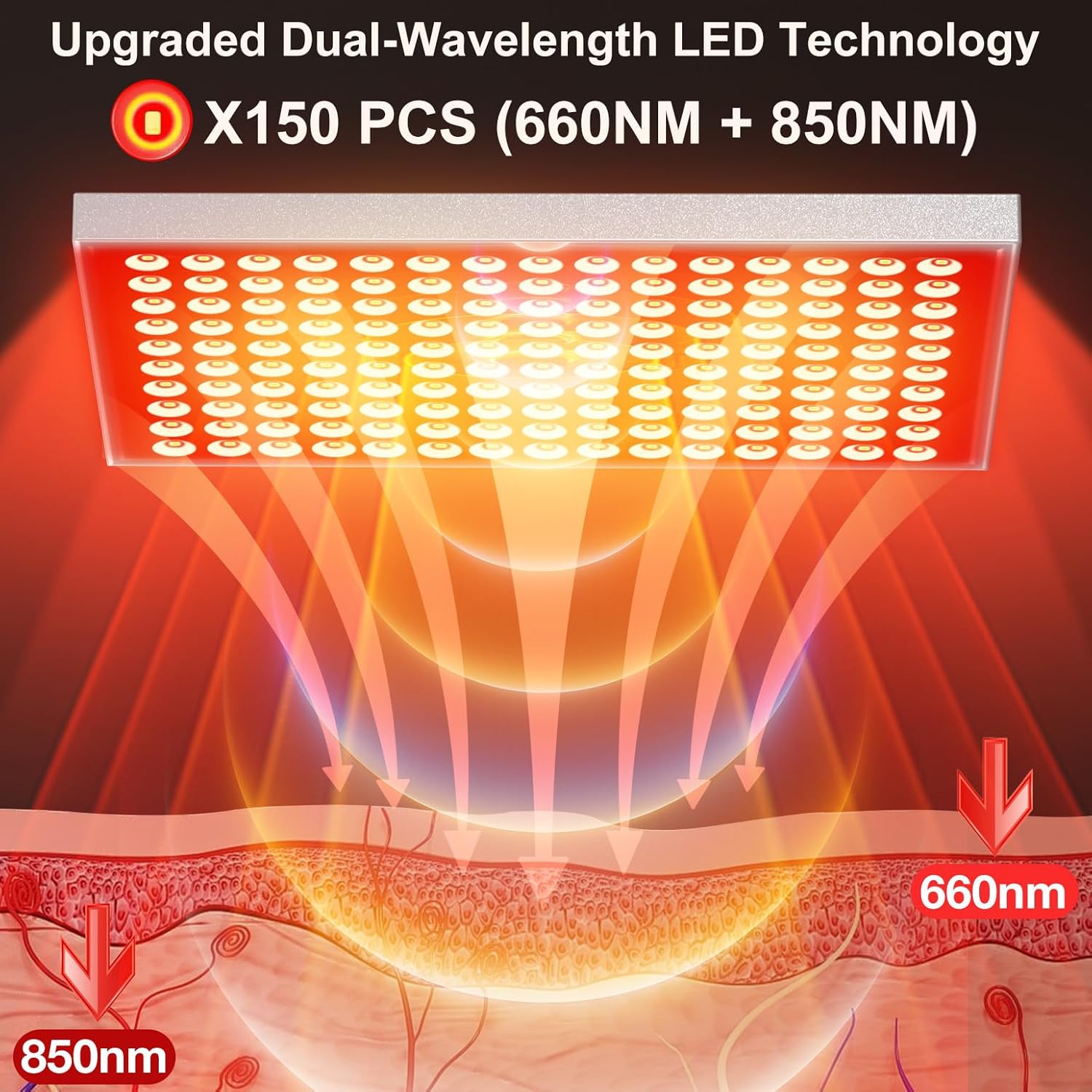 Red Light Therapy for Body and Face, Infrared Red Light Therapy Device with Stand, 660nm and 850nm LED RedLight Panel for Full Body Skin Rejuvenation at Home (2 Pack) - Image 4