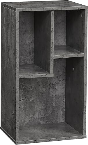 VECELO Estantería con ruedas de 4 niveles, blanco perla