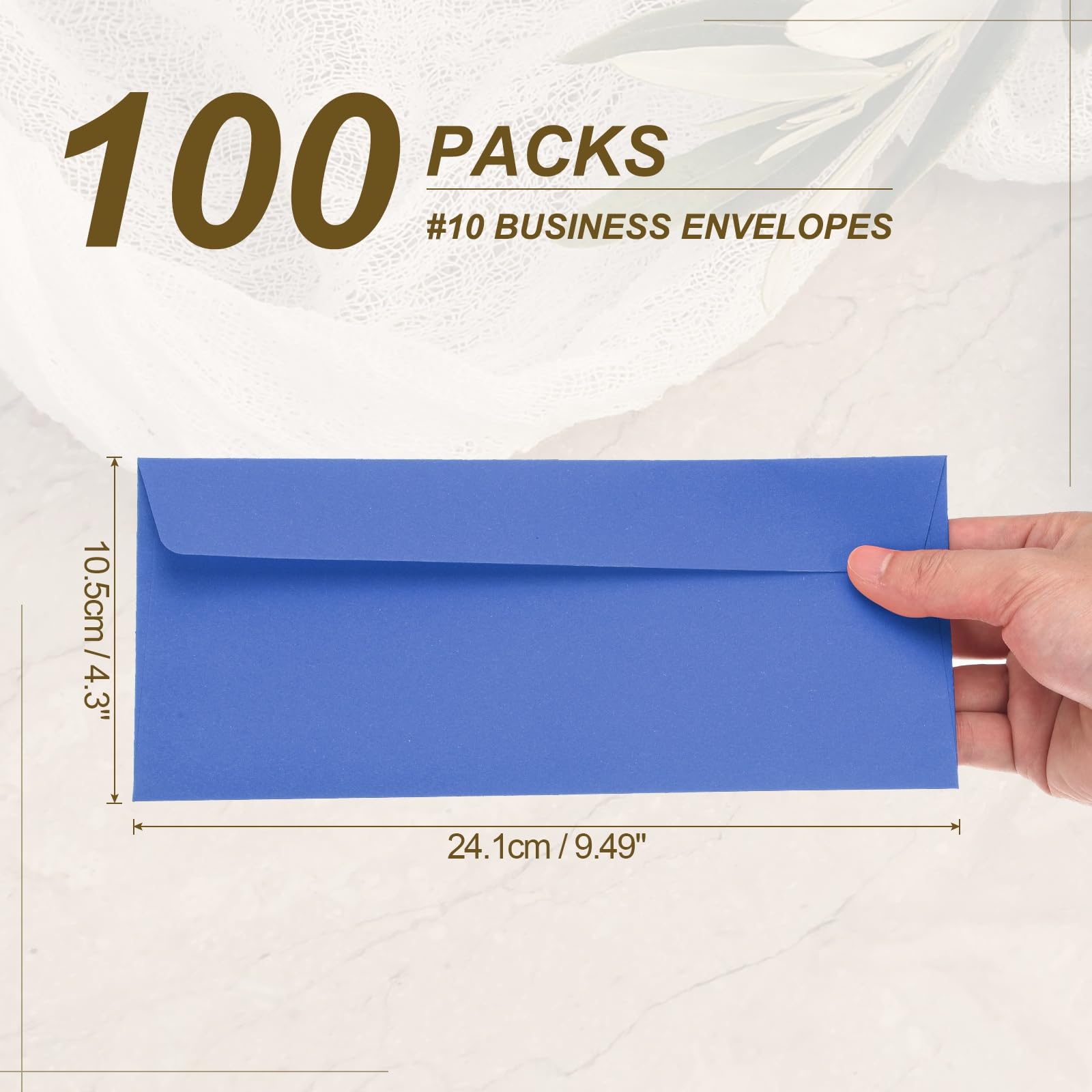PATIKIL 100 Pack Light Sky Blue #10 Business Envelopes, Colored Self Seal Letter Size Envelopes for Business Mailing Office Checks Invitation, 24.1 x 10.5 cm - Image 2