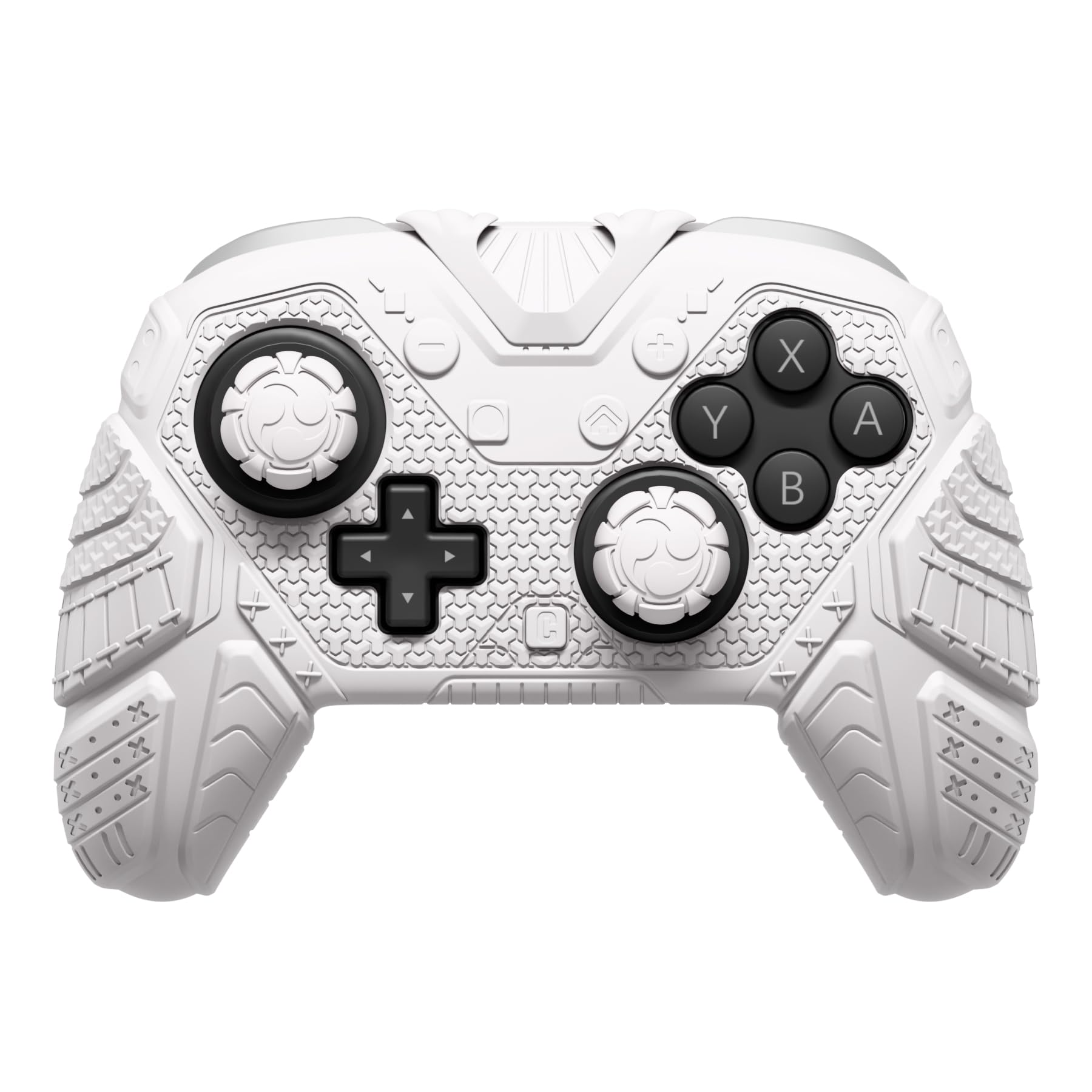 playvital Cover Controller per Nintendo Switch 2 PRO Joystick Custodia Silicone Grip Antiscivolo & Copri Analogici & Tasti Posteriori & Adesivi, Accessori per Switch 2 PRO, Samurai Armor-Bianco