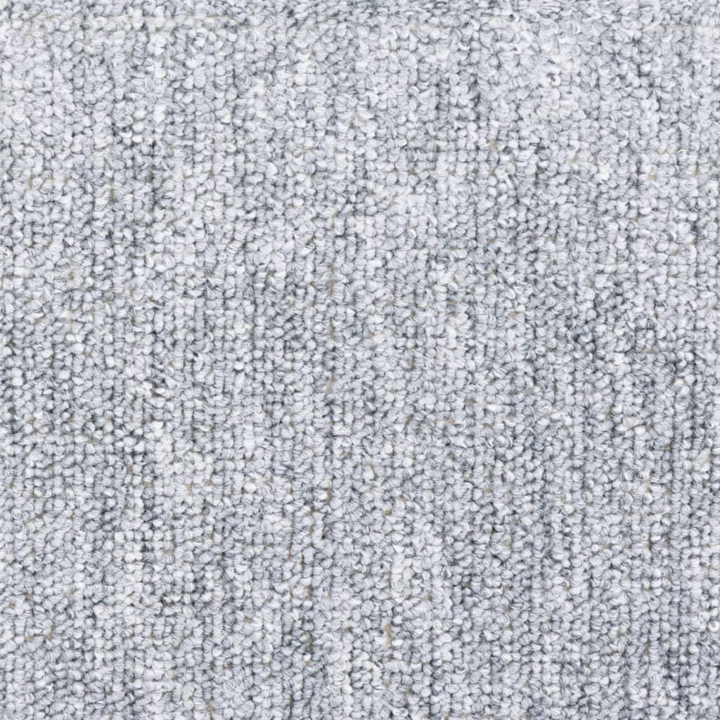 vidaXL 15x Tapis d'Escalier Tapis de Marche d'Escalier Protection d'Escalier Surface Antidérapante Intérieur Maison Gris Clair 65x24x4 cm