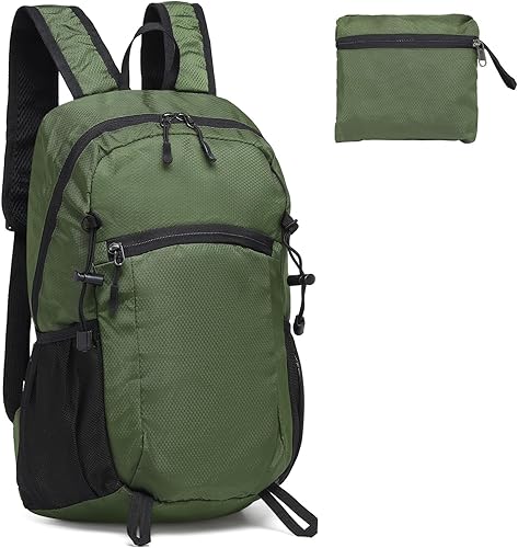 Miniatura 12 de Mochila de senderismo plegable, mochila de camping resistente al agua, ligera de poliéster para hombres, mujeres, viajes al aire libre Negro -,Azul
