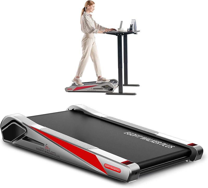 Egofit Walker Pro/Plus Under Desk Walking Treadmill for Working from Home, Compact Walking-Only Treadmill with Fixed 5% Incline for Office Use, Quiet Operation, App & Remote Control