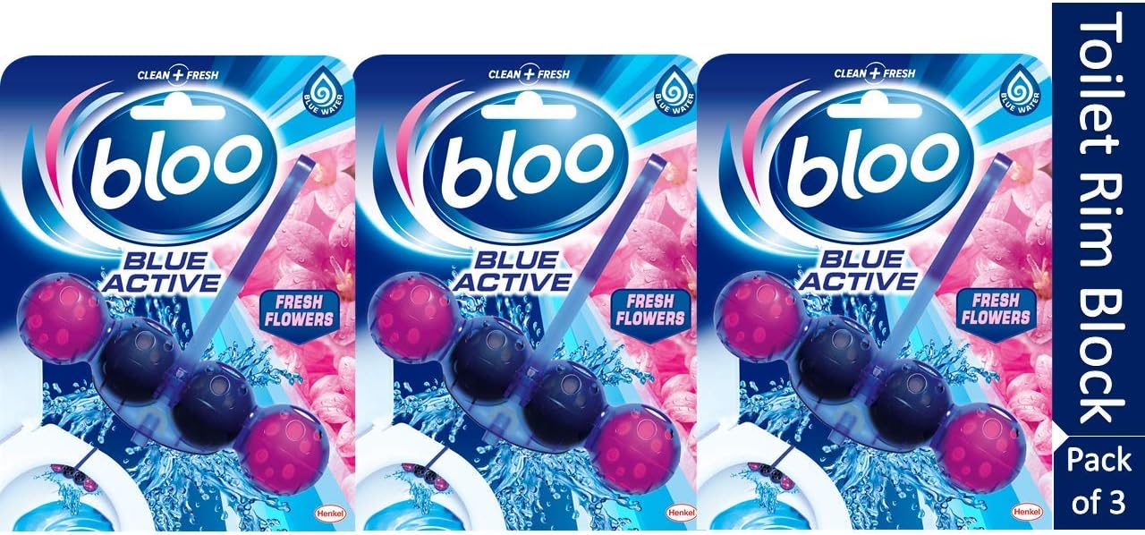 Bloo Solid Toilet Rim Blue Active (Blue, 3x50g)