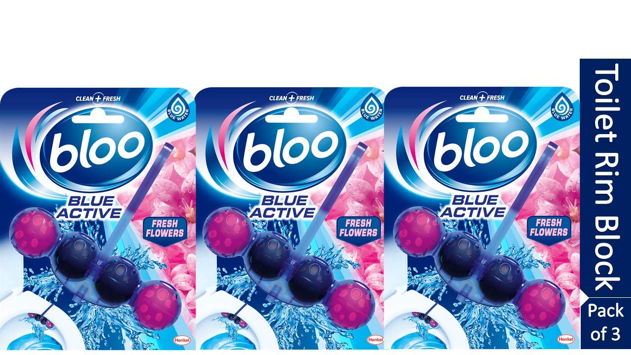 Bloo Solid Toilet Rim Blue Active (Blue, 3x50g)