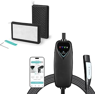 Bundle - Level 2 Tesla Charger (WiFi Version) - 240V/40 Amp, NEMA 14-50 Plug - Portable Electric Car Charger for Tesla - Compatible with All Tesla Models 3/Y/S/X & Cabin Air Filter Replacement
