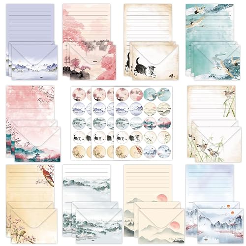 160 Pcs Stationery Set with Envelopes, 50 A5 Sheets of